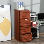 HOMCOM 4 Drawer Vertical File Cabinets Freestanding Enclosed Storage Cabinet with File Hanging, Dark Coffee