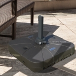 Outsunny Square Cantilever Umbrella Base with Wheels Heavy-Duty Sand Filled Umbrella Stand