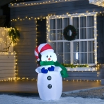 HOMCOM 4ft Inflatable Christmas Snowman with Hat and Gloves, Blow-Up Outdoor LED Yard Display for Lawn, Garden, Party