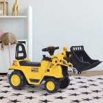 HOMCOM Ride-On Toy Bulldozer with Bucket Horn Steering Wheel Storage Toddlers for 3 years old, Yellow