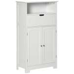 kleankin Bathroom Cabinet Organizer, Freestanding Small Storage Cabinet with Drawer and Adjustable Shelf for Living Room, or Entryway, White