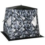 Outsunny 2 Person Insulated Ice Fishing Shelter Pop-Up Portable Ice Fishing Tent with Carry Bag and Anchors for Lowest Temps -22℉, Camouflage