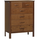 HOMCOM Wooden Dresser Storage Chest Organizer with 6 Drawers and Bamboo Frame, Brown