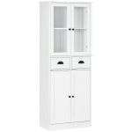 HOMCOM 61" Kitchen Pantry Cabinet with Storage, White