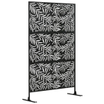 Outsunny Metal Outdoor Privacy Screen, Decorative Outdoor Divider with Stand and Expansion Screws, Freestanding Privacy Panel for Garden Deck Pool Hot Tub, Willow Branch Style