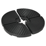Outsunny 4-Piece 175lb Cantilever Patio Umbrella Base Weights for Offset Hanging Umbrella, HDPE Water or Sand Filled Umbrella Weights for Cross Base Stand, Black