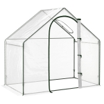 Outsunny 6'x3.3'x5.5' Walk-in Garden Greenhouse with Door and Window, Portable Mini Greenhouse for Plants Flowers Herbs, Steel Outdoor Hot House Growing Tent, Clear Plastic Cover