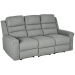 HOMCOM 3 Seater Recliner Sofa with Manual Pull Tab, Fabric Reclining Sofa, RV Couch, Home Seating, Gray