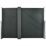 Outsunny Double Retractable Side Awning, 236" x 63" Outdoor Privacy Wall, Patio Screen for Garden, Balcony, Backyard, Grey