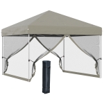 Outsunny 10' x 10' Pop Up Canopy with Sidewalls, Mesh Screen