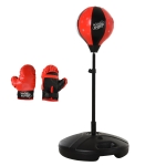 Qaba Indoor Fun Toy Punch Boxing Bag w/ Fillable Base & Soft Safety Mitts for Kids
