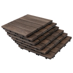 Outsunny 27 Pcs Wood Interlocking Deck Tiles, 12 x 12in Outdoor Flooring Tiles for Indoor and Outdoor Use, Tools Free Assembly, Black