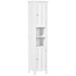 kleankin Bathroom Cabinet, Freestanding Linen Cabinet with Open Shelves, 13.8" x 11.8" x 62.4", White