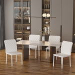 HOMCOM Modern Dining Chairs, Set of 4, High Back Upholstery and Metal Legs for the Living Room, Kitchen, Home Office, Black main image 1