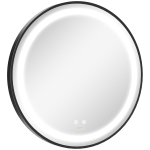 kleankin LED Bathroom Mirror for Vanity, Dimmable Lighted Anti Fog Wall Mirror with 3 Temperature Colors, Plug-in, 24 Inch