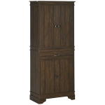 HOMCOM 72" 4-Door Kitchen Pantry with Drawer and 3 Shelves, Walnut