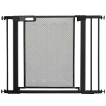 PawHut 29.5"-40.6" Metal Pet Gate, Dog Gate with Auto Closing Door, Double Locking, for Doorways, Stairs, Hallways, Black