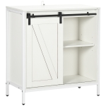 HOMCOM Buffet Cabinet, Farmhouse Sideboard, Bar Cabinet with Adjustable Shelf, Sliding Barn Door for Kitchen, White