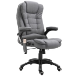 Vinsetto 6 Point Vibrating Massage Home Office Chair High Back Executive Chair with Reclining Back, Swivel Wheels, Grey