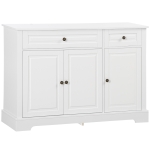 HOMCOM Modern Sideboard Cabinet, Buffet Cabinet with 2 Drawers and Adjustable Shelves, Buffets Tables for Dining Room, White