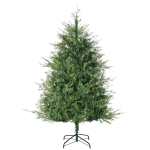 HOMCOM 6' Artificial Christmas Trees, with Easy-to-Shape Branches, Auto Open, Steel Base, Wide Shape