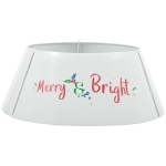 HOMCOM Christmas Tree Collar, Steel Tree Ring Skirt, Home Xmas Decoration for Christmas Tree, 26" x 26" x 11", Cream White