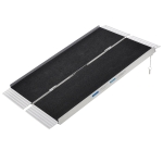 HOMCOM Portable Wheelchair Ramp 4FT, Folding Aluminum Threshold Ramp with, Transition Plates, 600lbs Weight Capacity