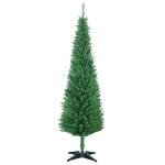 HOMCOM 6FT Decorated Christmas Tree, Pencil Christmas Tree with 390 Realistic Branch Tips and Plastic Stand, Light Green