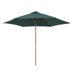 Outsunny ⌀9' x 8' H Patio Umbrella, Market Umbrella with Hardwood Frame and Wind Vent, Outdoor Beach Parasol, Green
