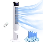 HOMCOM 42'' Evaporative Air Cooler, Ice Cooling Fan with 3 Speeds, 4 Modes, 12 Hour Timer, LED Display and Remote Control for Bedroom, Office or Living Room, White