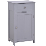 kleankin Bathroom Cabinet with Drawer and Shelf, Toilet Vanity Cabinet for Toilet Paper, Towels or Shampoo, Grey