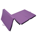 Soozier 4'x10'x2'' Folding Gymnastics Tumbling Mat, Exercise Mat  with Carrying Handles for Yoga, MMA, Martial Arts, Stretching, Purple