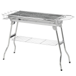 Outsunny Charcoal Barbecue Grill Stainless Steel Portable Folding Charcoal BBQ Grill Stainless Steel Camp Picnic Cooker