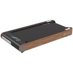 Soozier Under Desk Treadmill, 2.5HP Portable Walking Pad with Bluetooth Speaker, Wheels, Remote Control, LED Display, 265 lbs. Weight Capacity, for Home Gym Office, Wood Look