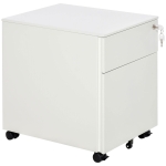 Vinsetto Lockable File Cabinet, Steel Filing Cabinet on Wheels for Legal, A4, Letter Size, with Pencil Tray for Home Office