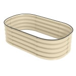 Outsunny 3.4' x 2' x 1' Galvanized Raised Garden Bed Kit, Metal Planter Box with Safety Edging, Cream