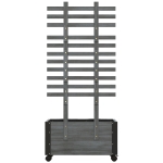 Outsunny Wooden Raised Garden Bed, Planter Box w/ Trellis and Metal Corners, Portable on Wheels for Patio, Backyard, Deck, Gray