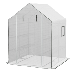 Outsunny 01-0472 Replacement Cover, 55" x 56.25" x 74.75" Walk-in Greenhouse Cover Reinforced Anti-Tear PE Hot House Cover, White