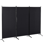 HOMCOM 6' 3 Panel Room Divider, Double Hinged Folding Wall Divider, Indoor Privacy Screen for Home Office, Black