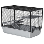 PawHut 3-tier Hamster Cage, Guinea Pig Cage with Accessories Food Dish Water Bottle, Ramps, 31.5"x19"x 23", Grey