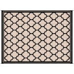 Outsunny 9'x12' Reversible Outdoor RV Rug, Patio Floor Mat, Plastic Straw Rug for Backyard, Deck, Beach, Camping, Black