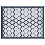 Outsunny 9'x12' Reversible Outdoor RV Rug, Patio Floor Mat, Plastic Straw Rug for Backyard, Deck, Beach, Camping, Dark Blue