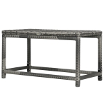 Outsunny Patio Rattan End Table, Outdoor Side Table with Full Woven Table Top for Garden, Balcony, Mixed Grey