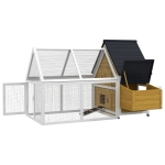 PawHut 65" Chicken Coop Wooden Chicken House Rabbit Hutch Poultry Cage Hen Pen Backyard with Nesting Box, Ramp, Run, Yellow