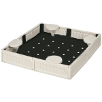 Outsunny Kids Outdoor Sandbox with Canopy, Bottom Fabric Liner, Cream White