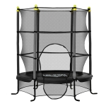 Soozier 5.3' Kids Trampoline with Safety Enclosure for 3-10 Years, Black