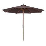 Outsunny 10' x 8' Wooden Patio Umbrella Garden Parasol Outdoor Sunshade Canopy with Bamboo Rib for Outdoor Coffee