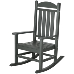 Outsunny HDPE Porch Rocker Chair, Outdoor Rocking Chair with High Back, Arms, Slatted Design, for Indoor and Outdoor, Dark Gray