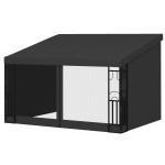 Outsunny 10' x 13' Wall Pergola, Outdoor Gazebo with 2 Curtains and 2 Nettings, UV Resistant, for Patio, Deck, Dark Grey