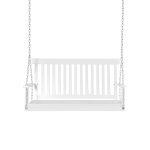 Outsunny 2-Seater Patio Swing Chair, Fir Wooden Porch Swing with Slatted Design, Hanging Chains for Outdoor, Garden, White